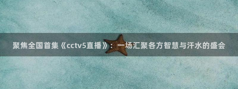 nba极速体育直播在哪看：聚焦全国首集《cctv5直播》：一场汇聚各方智慧与汗水的盛会